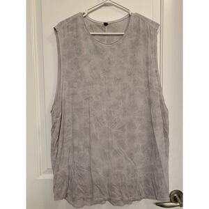 Lululemon Men's Sleeveless Tank Top Dandy Digie Grey Tie Dye Size XL Gym Muscle